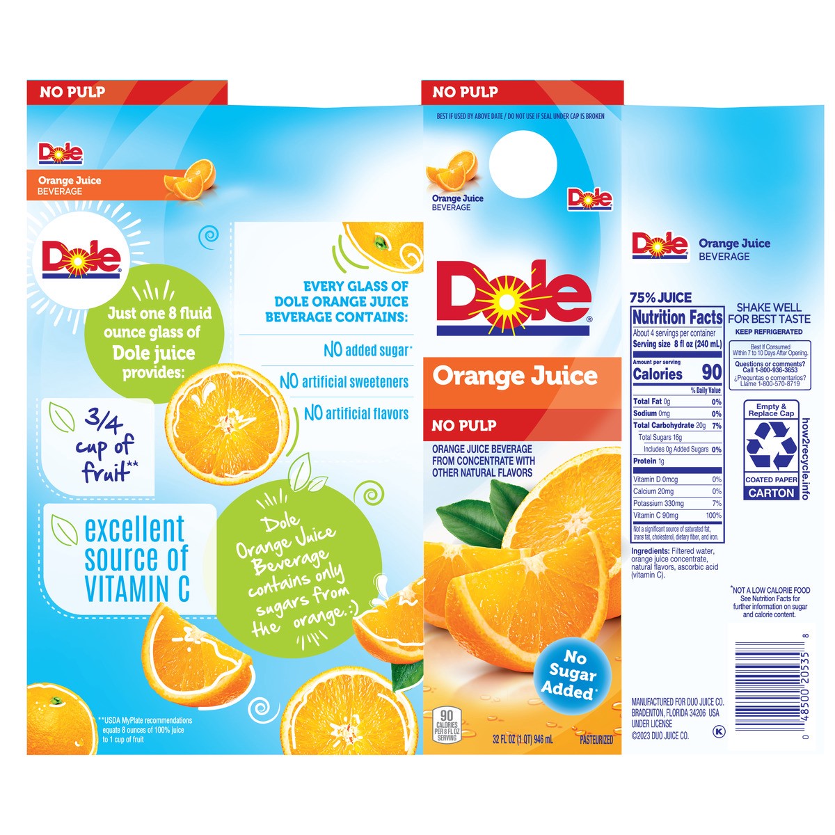 slide 4 of 15, Dole Orange Juice 32oz, 32 oz