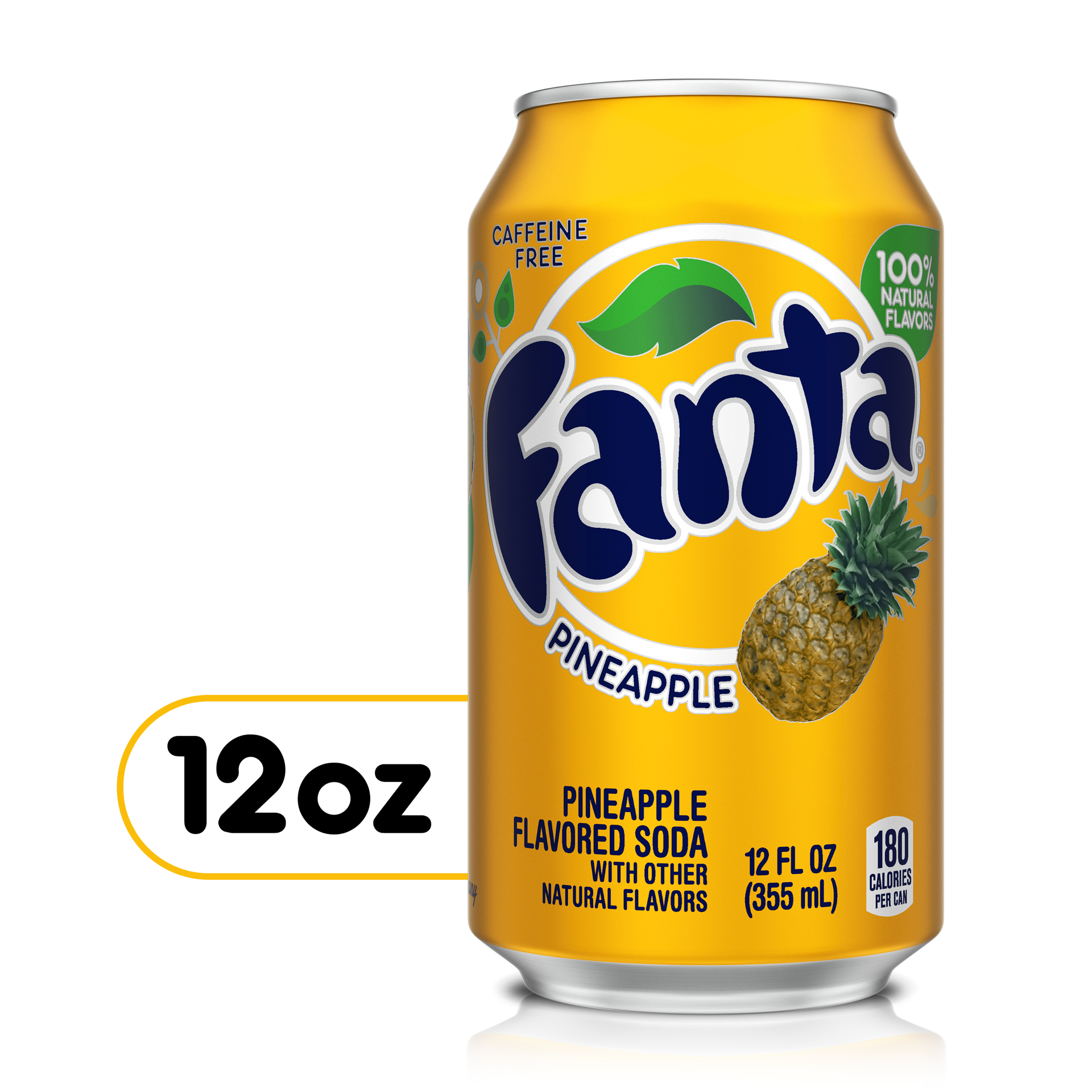 slide 1 of 5, Fanta Pineapple Soda Fruit Flavored Soft Drink, 12 fl oz, 12 fl oz