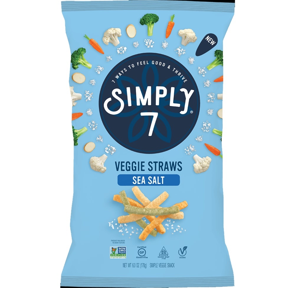 slide 1 of 1, Simply7 Sea Salt Veggie Straws Snack, 6 oz