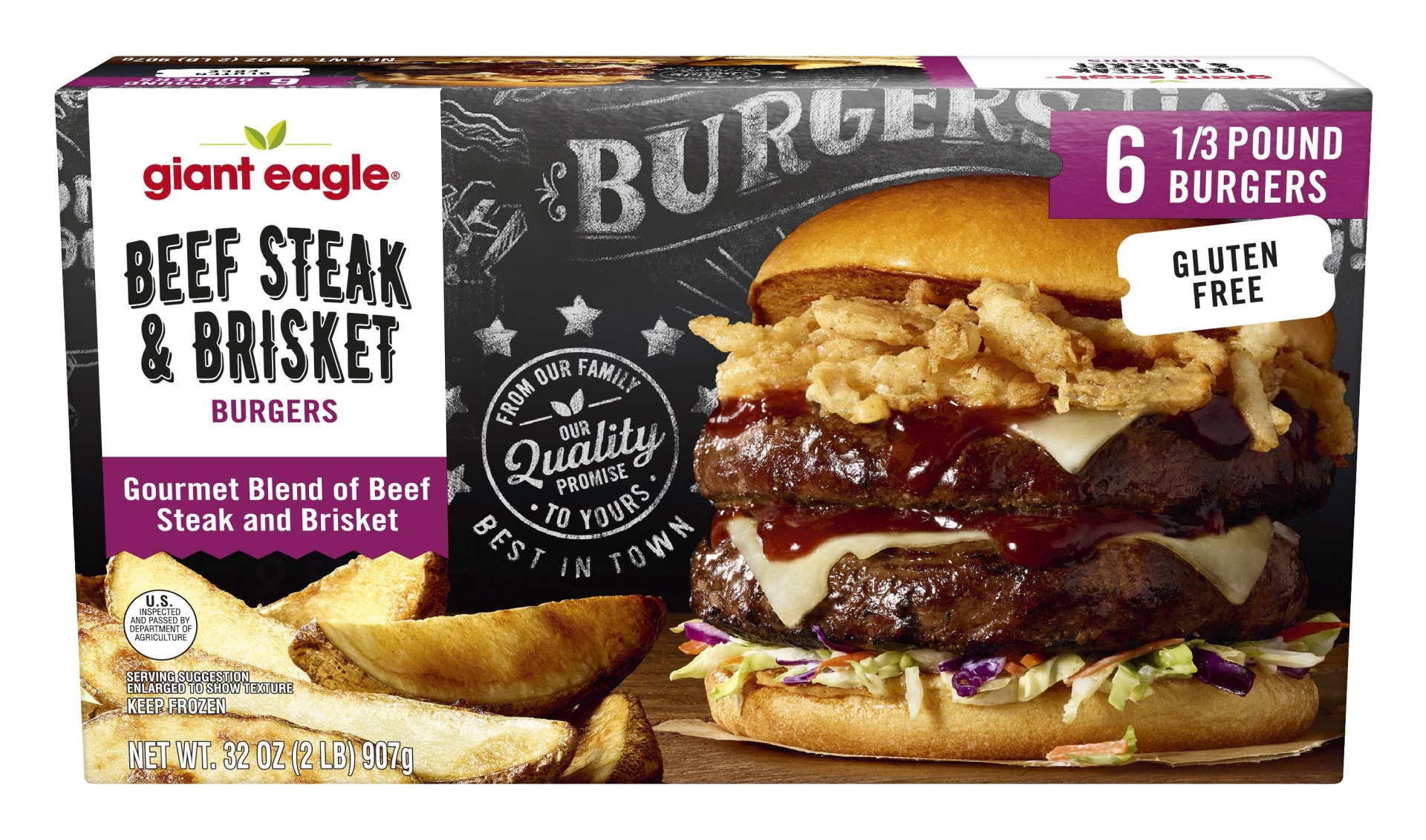 Giant Eagle Beef Steak & Brisket Burgers 2 lb | Shipt