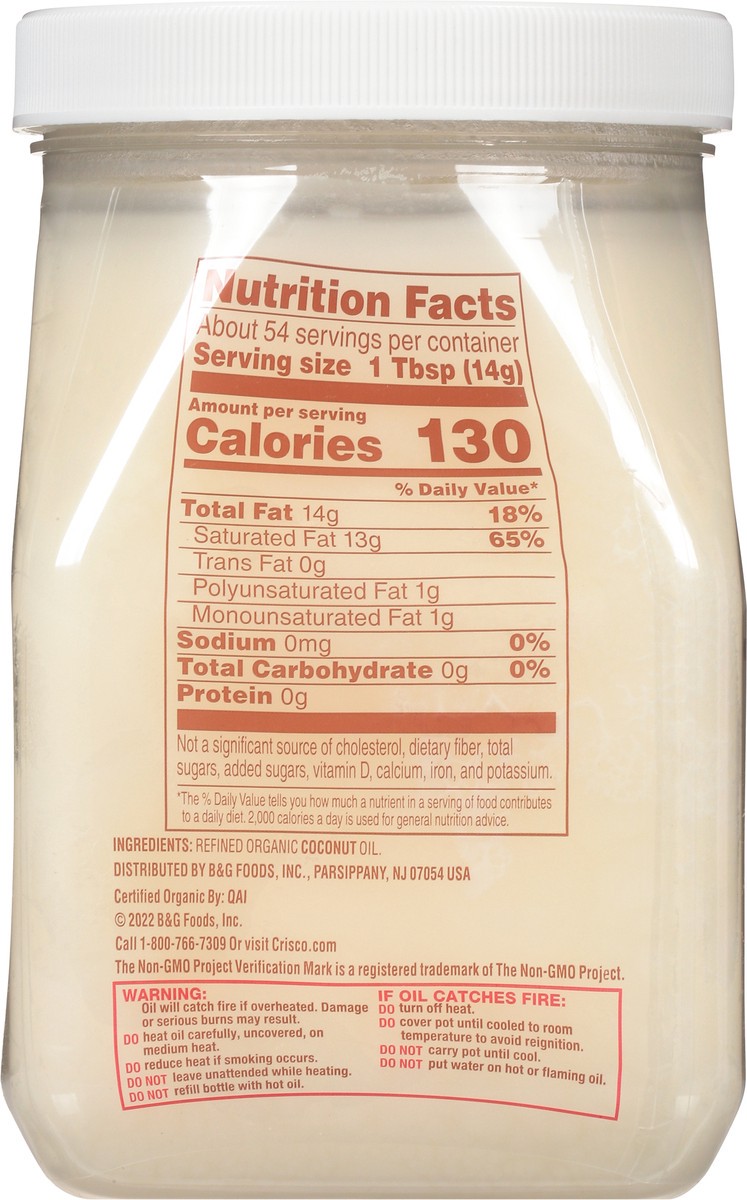 slide 9 of 12, Crisco Refined Organic Coconut Oil, 27 FL OZ, 27 oz