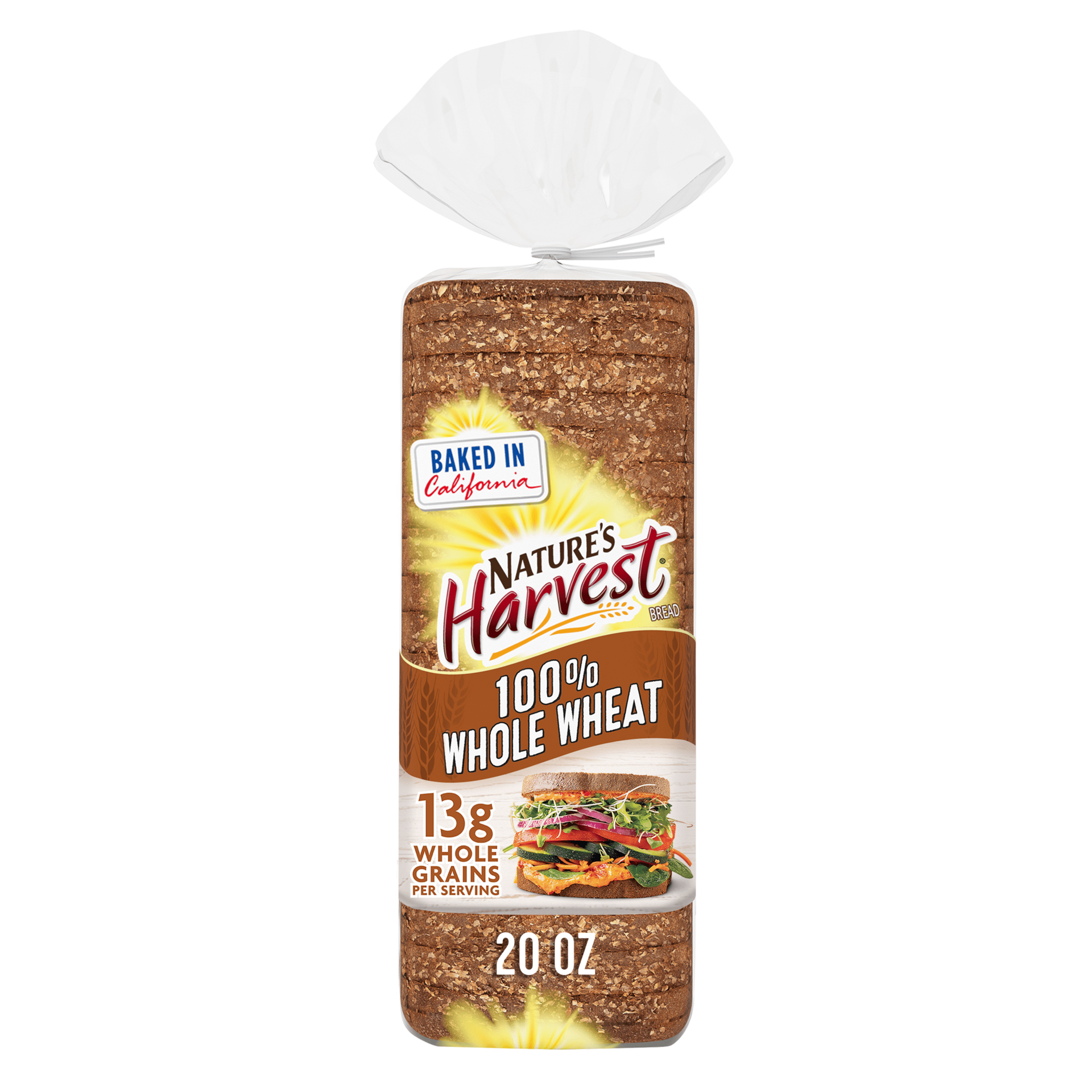 slide 1 of 1, Nature's Harvest 100% Wheat Bread, 20 oz, 20 oz