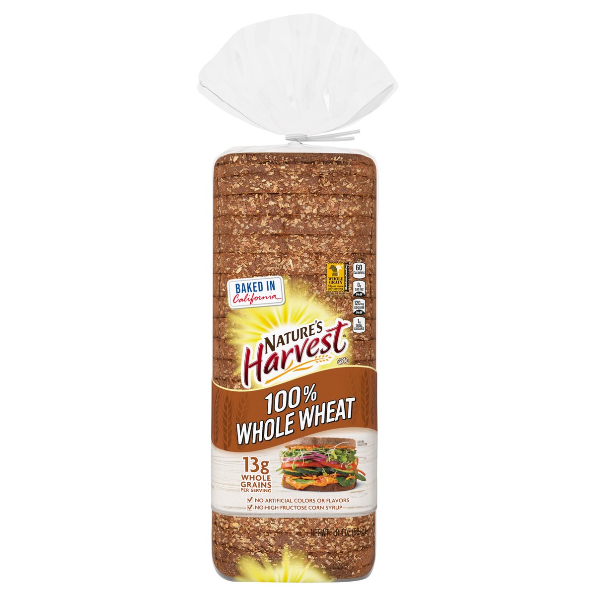 slide 1 of 1, Nature's Harvest Whole Wheat Bread, 20 oz, 20 oz