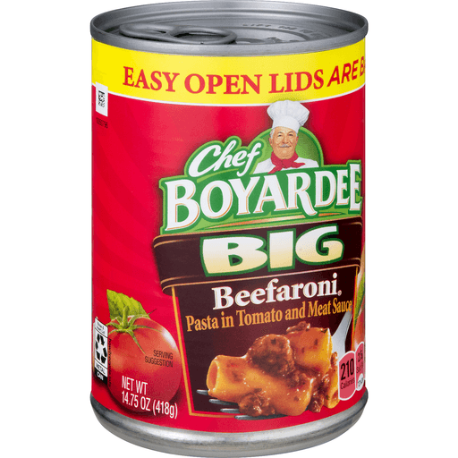 slide 4 of 13, Chef Boyardee Big Beefaroni Pasta in Tomato and Meat Sauce, 14.75 oz