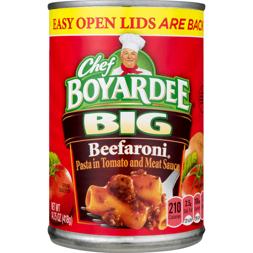 slide 8 of 13, Chef Boyardee Big Beefaroni Pasta in Tomato and Meat Sauce, 14.75 oz