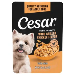 Cesar Filets in Gravy Wood-Grilled Chicken Flavor Canine Cuisine 1.76 oz