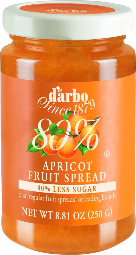 slide 1 of 1, D'Arbo 40% Less Sugar Apricot Fruit Spread - 80% Fruit - 8.81 oz, 8.81 oz