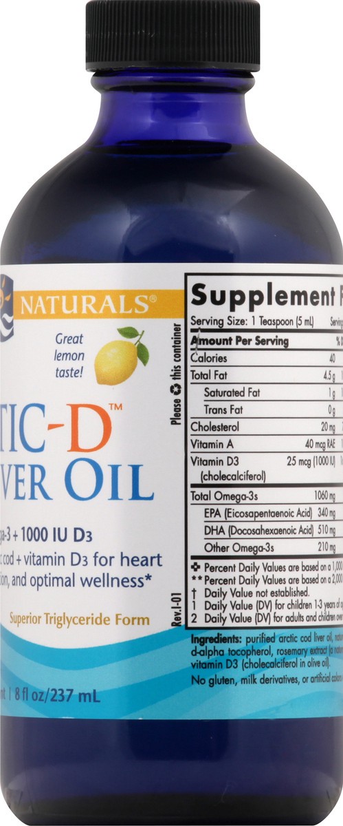 slide 6 of 7, Nordic Naturals Arctic-d Cod Liver Oil Lemon, 8 fl oz