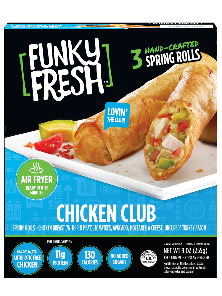 slide 1 of 2, Funky Fresh™ Chicken Club Spring Rolls, 3 ct; 9 oz