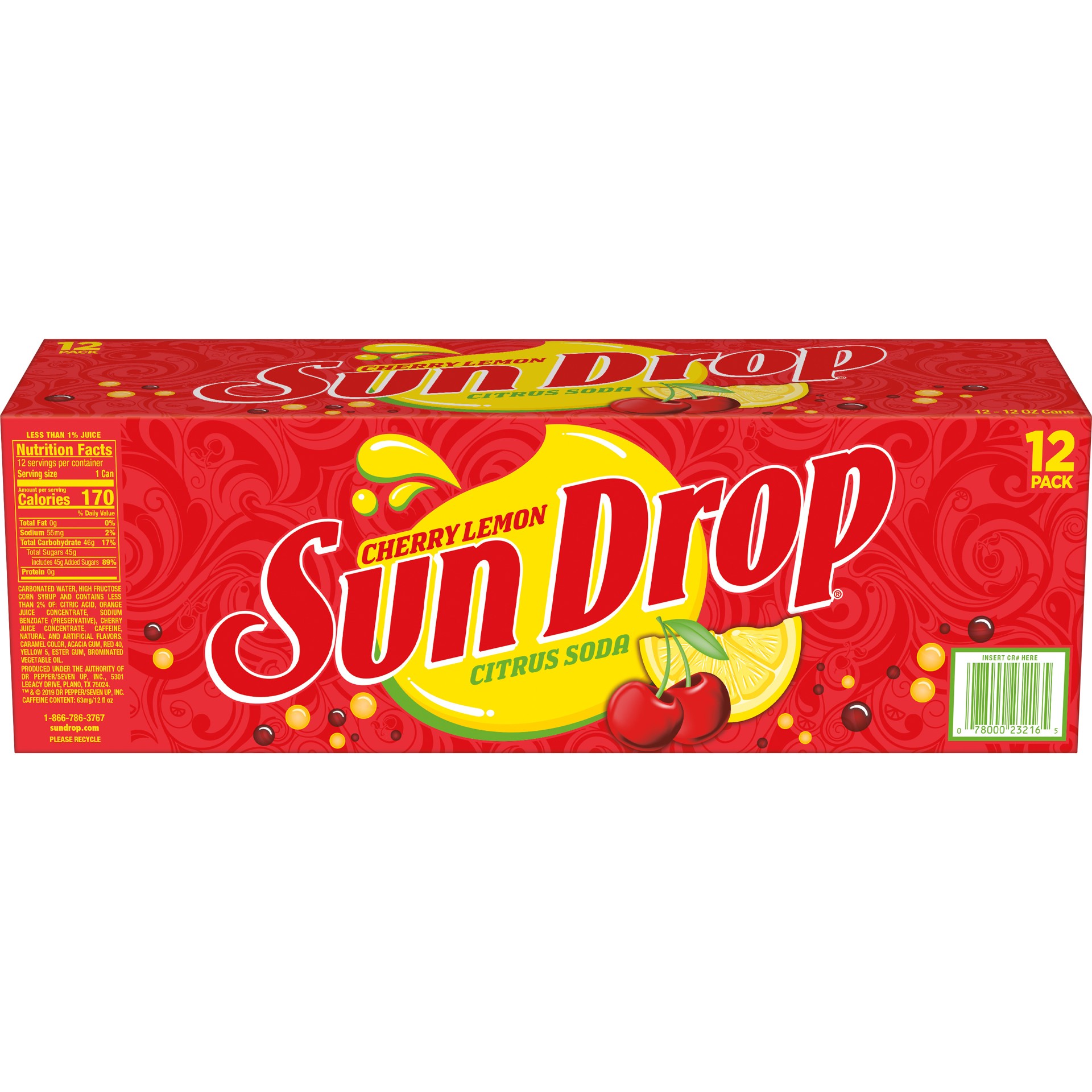 slide 3 of 3, Sun Drop Cherry Lemon Soda, 12 fl oz cans, 12 pack, 12 ct