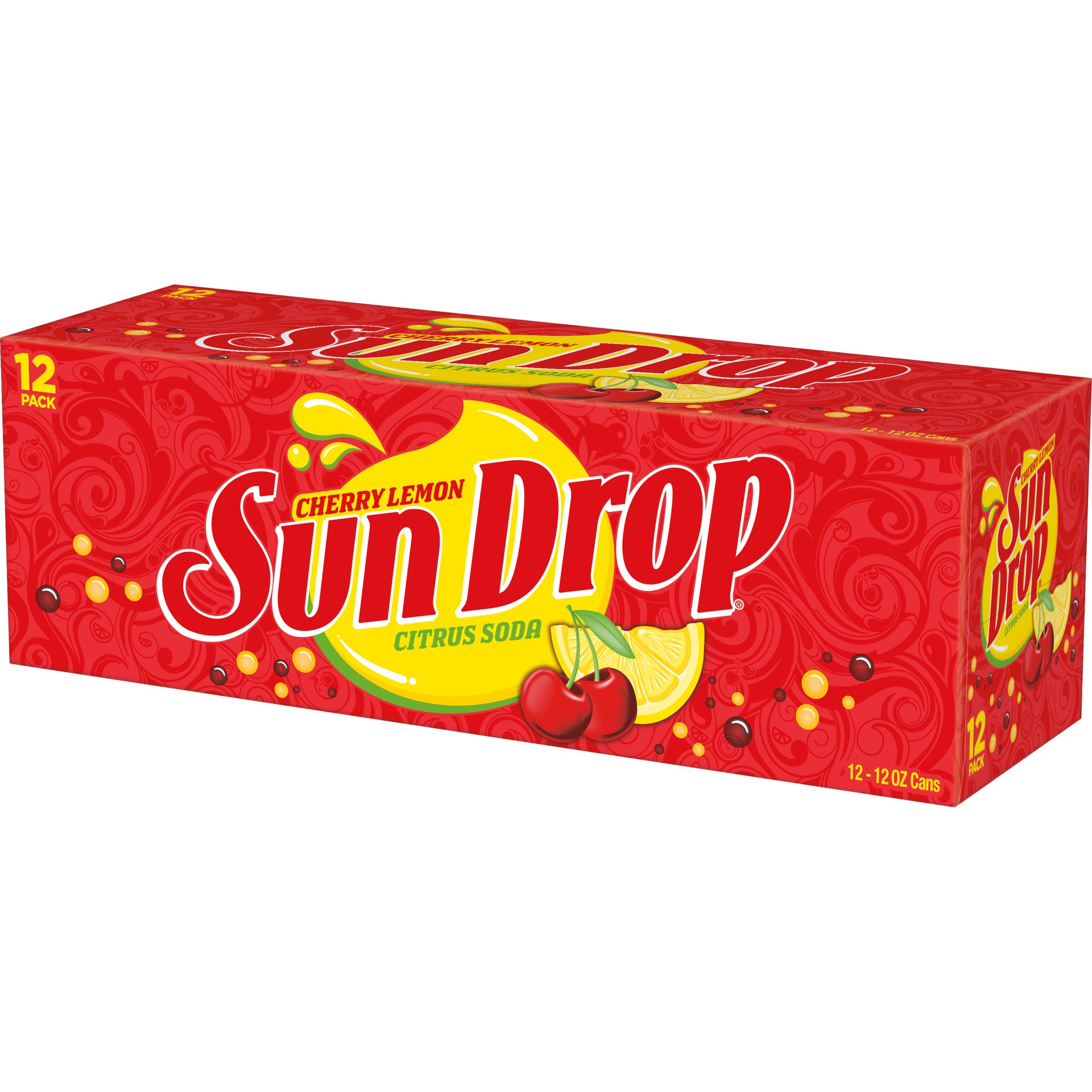 slide 2 of 3, Sun Drop Cherry Lemon Soda, 12 fl oz cans, 12 pack, 12 ct