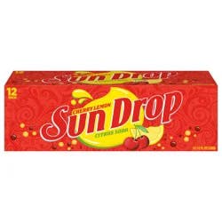 Sun Drop Cherry Lemon Soda, 12 fl oz Cans, 12 Pack