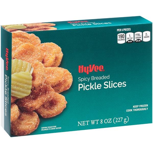 slide 1 of 1, Hy-vee Spicy Breaded Pickle Slices, 8 oz