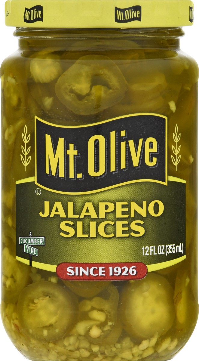 slide 2 of 9, Mt. Olive Jalapeno Slices 12 fl oz Jar, 12 oz