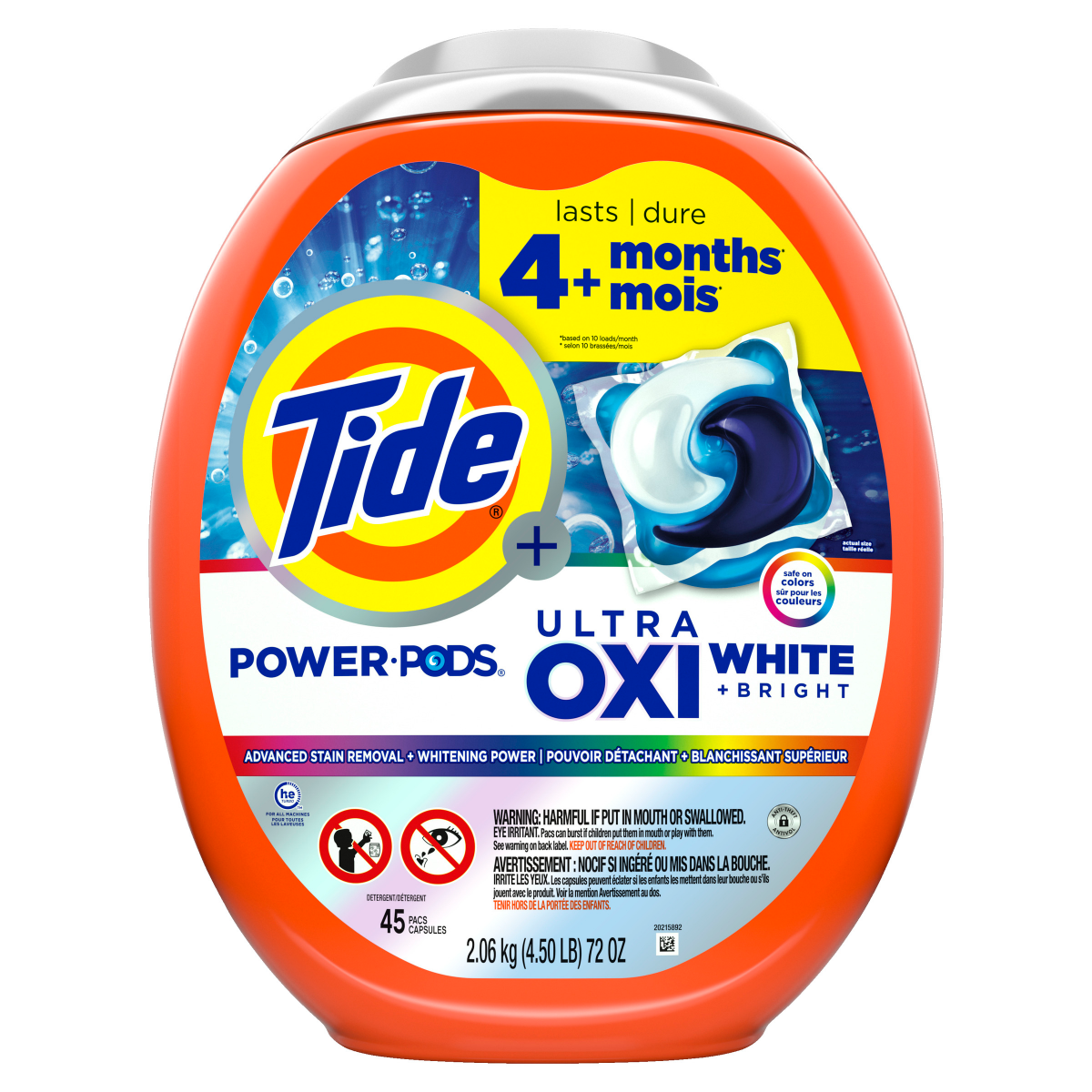 slide 25 of 29, Tide Power PODS White Laundry Detergent Pacs, 45 Count, Brilliant Whitening + Color Protect, 45 ct