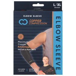 Copper Compression Unisex Elbow Sleeve L/XL 1 ea