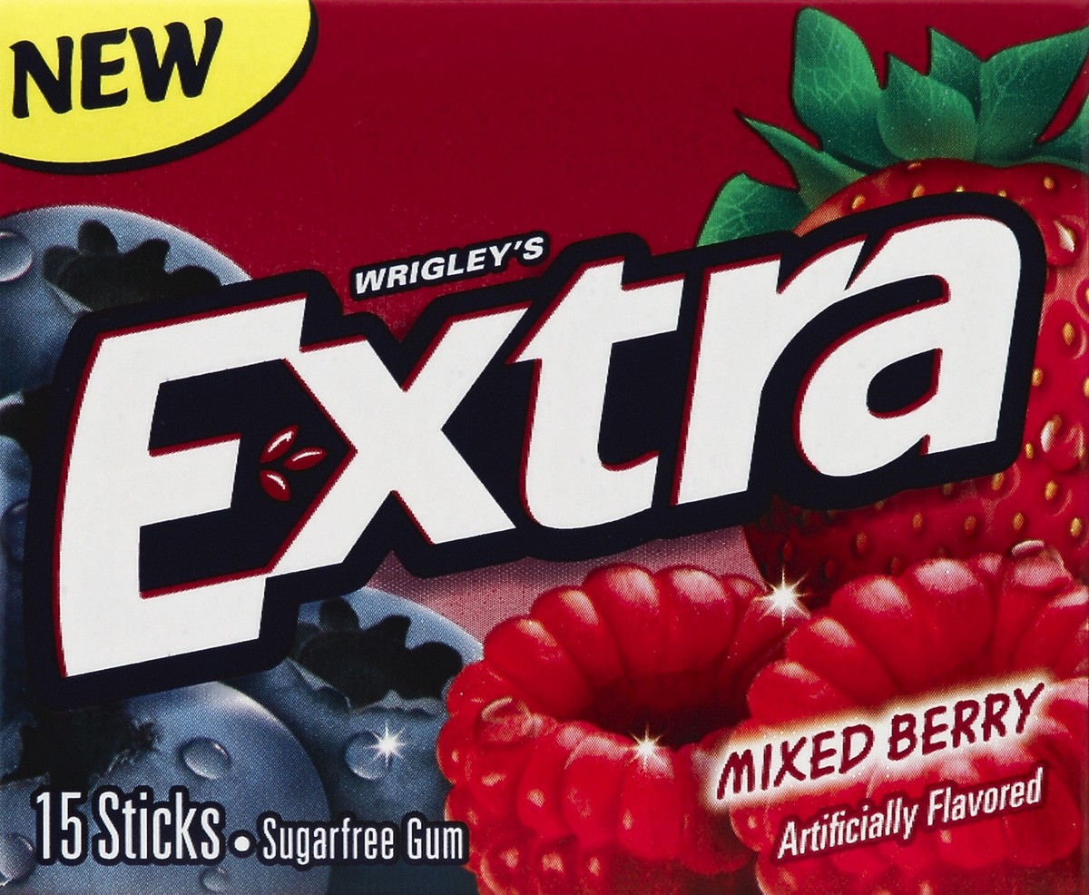 slide 4 of 4, Extra Sugarfree Gum Mixed Berry, 15 ct