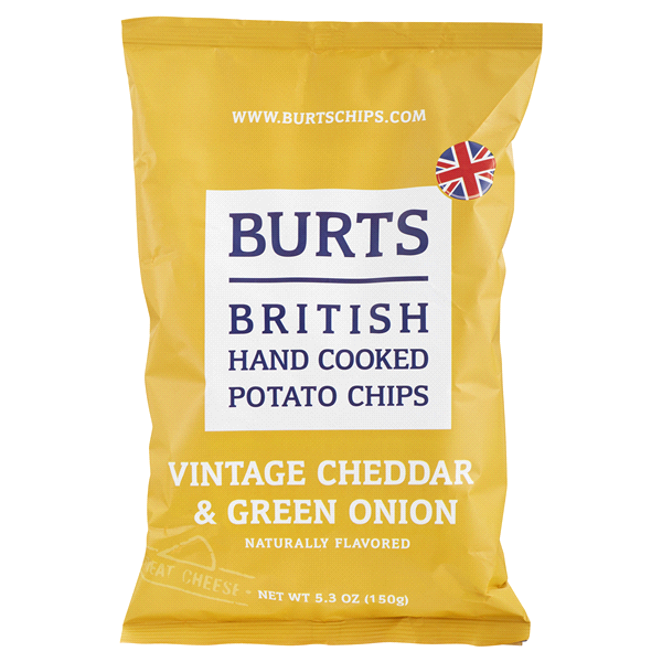 slide 1 of 1, Burt's Mature Cheddar and Spring Onion British Hand Cooked Potato Chips, 5.3 oz