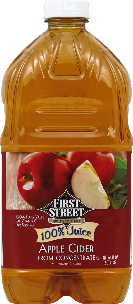 slide 5 of 6, First Street Apple Cider - 64 oz, 64 oz