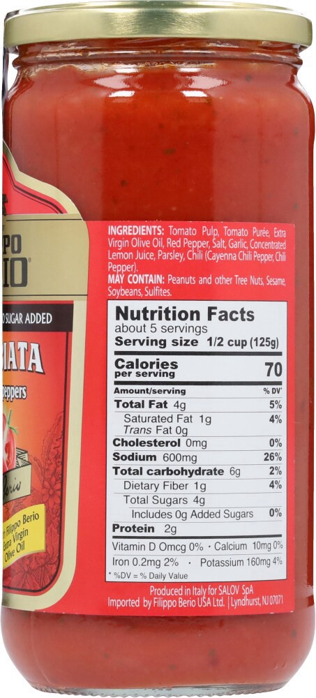 slide 6 of 6, Filippo Berio Arrabbiata Sauce, 24 oz
