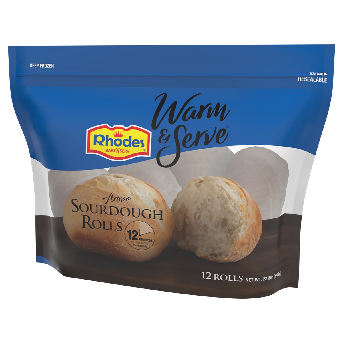 slide 4 of 4, Rhodes Bake-N-Serv Rhodes Warm & Serve Artisan Sourdough Rolls 12 ea, 12 ct; 22.8 oz