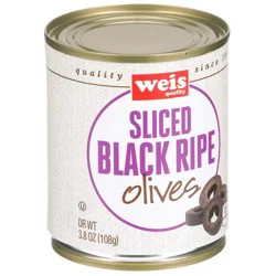Weis Quality Sliced Black Ripe Olives - 3.8 oz