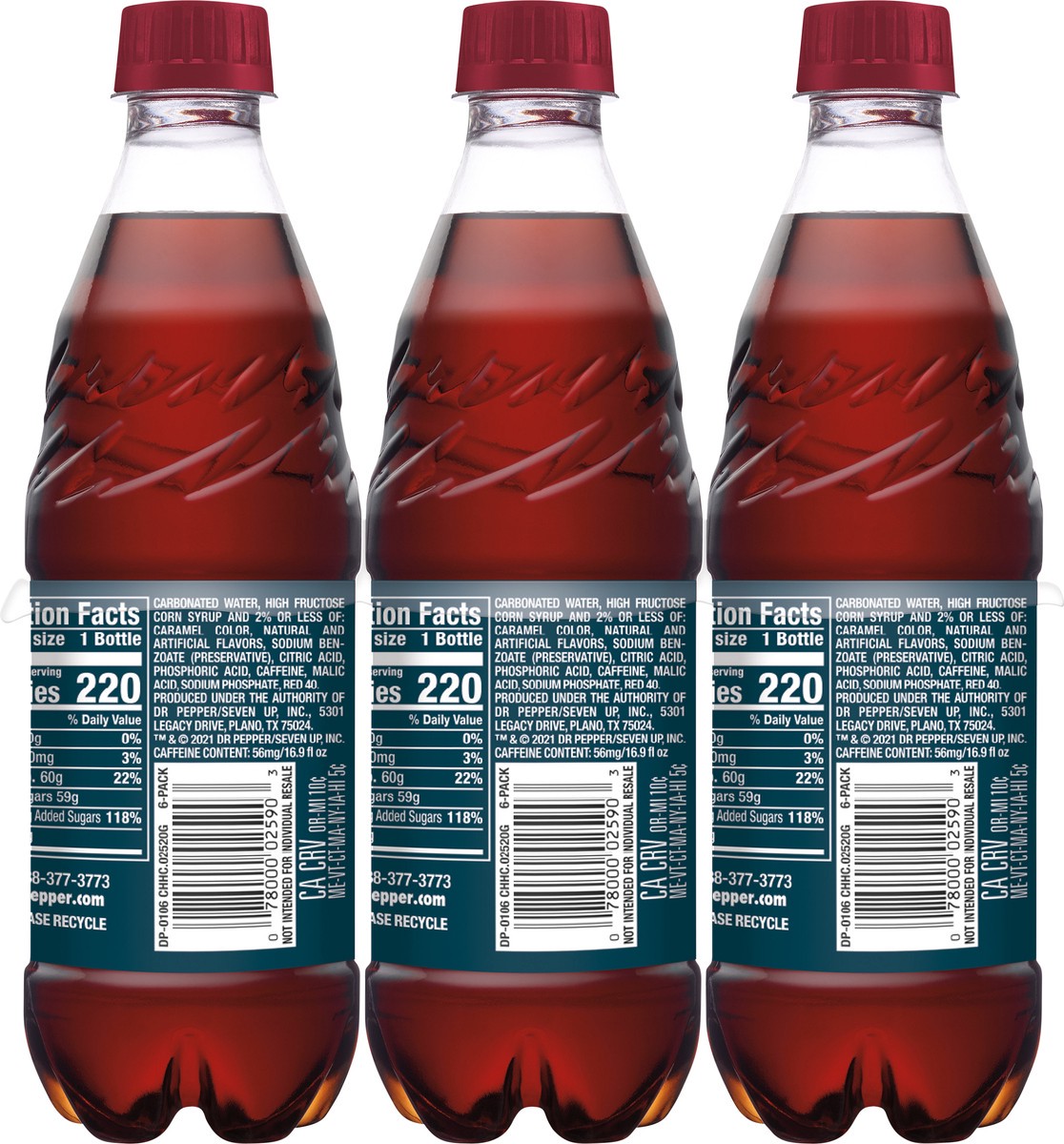 slide 6 of 7, Dr Pepper Cherry Soda 6-16.9 fl oz Bottles, 6 ct; 16.9 fl oz