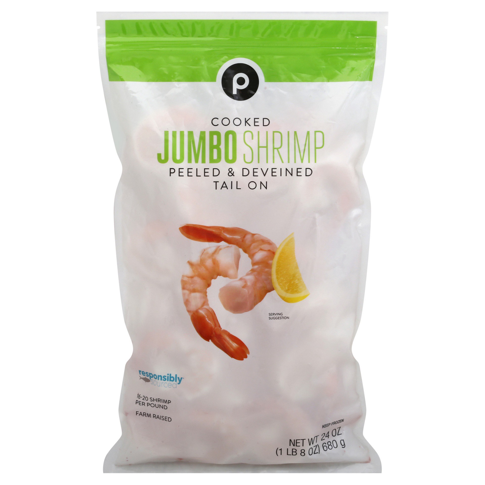 slide 1 of 1, Publix Shrimp, Cooked, Jumbo, 24 oz