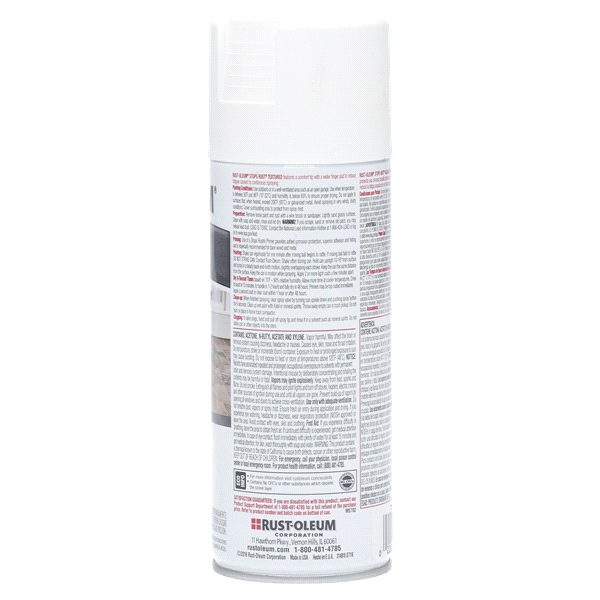 slide 8 of 9, Rust-Oleum Stops Rust Protective Textured Spray Paint - 7225830, White, 12 oz