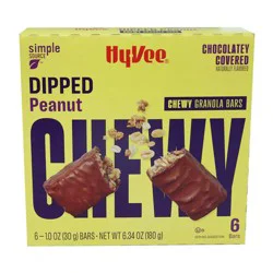 Hy-vee Dipped Peanut Butter Chewy Granola Bars - 6.34 oz