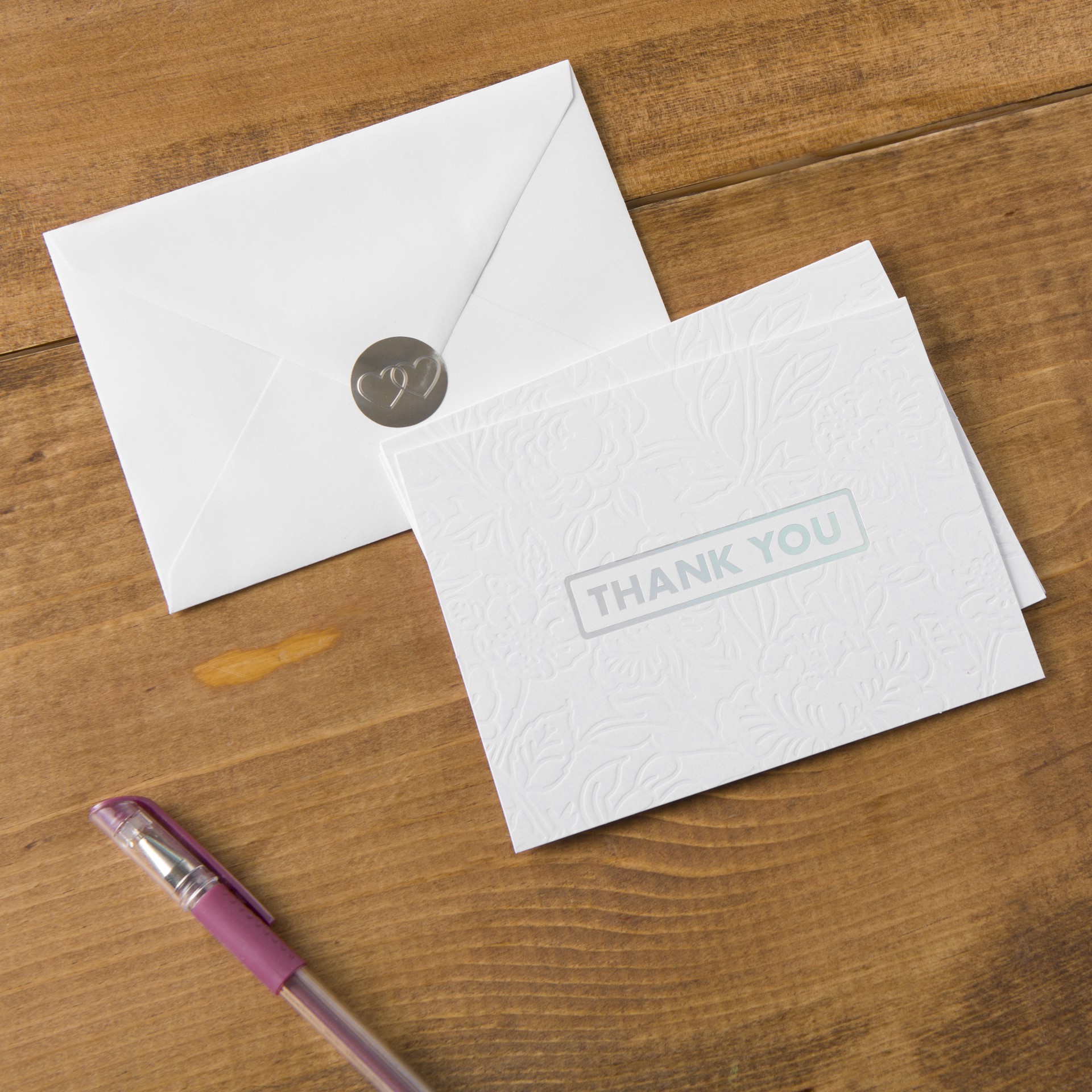 slide 2 of 6, Embossed Thank You Cards & Envelopes By Recollections, 5.5" X 4.2", 5.5 in x 4.2 in
