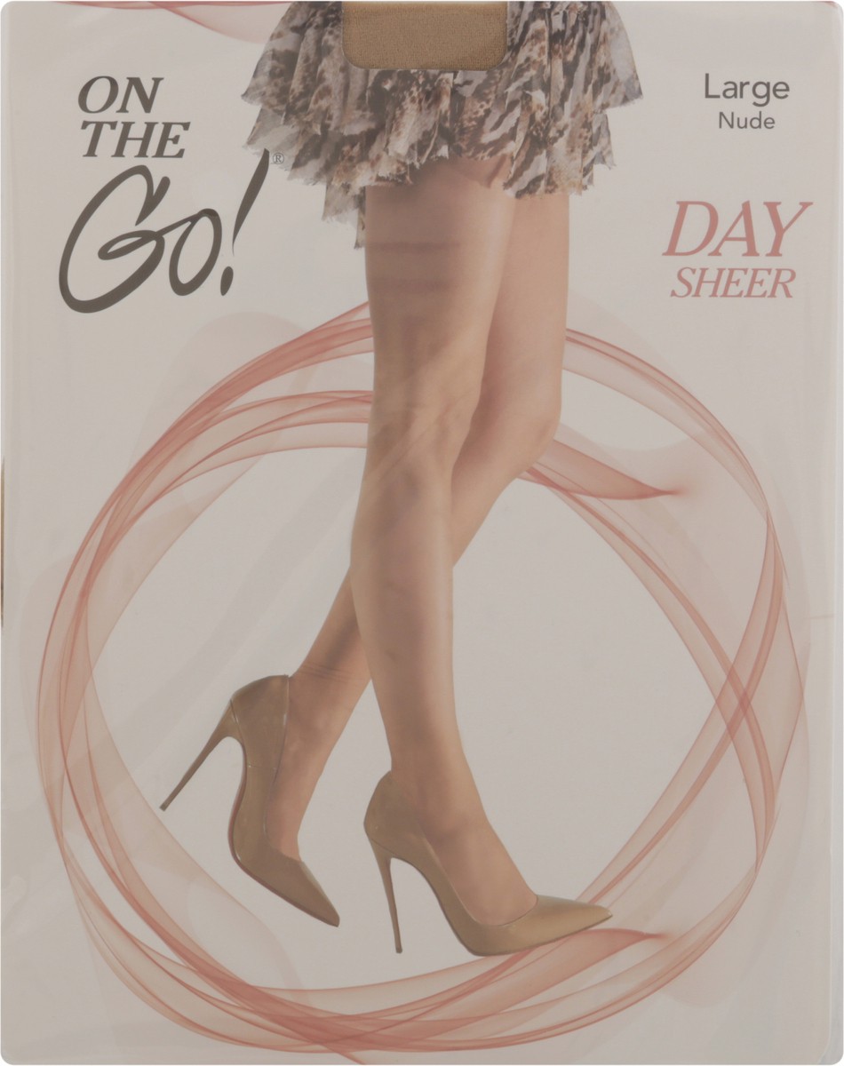 slide 6 of 12, On The Go Hosiery Day Sheer Nude Large 1 Count, 1 ct