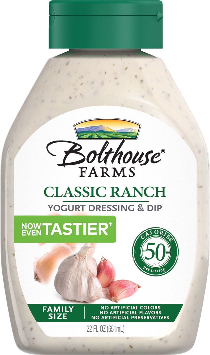 slide 2 of 5, Bolthouse Farms Family Size Classic Ranch Yogurt Dressing & Dip 22 fl oz Bottle, 22 oz