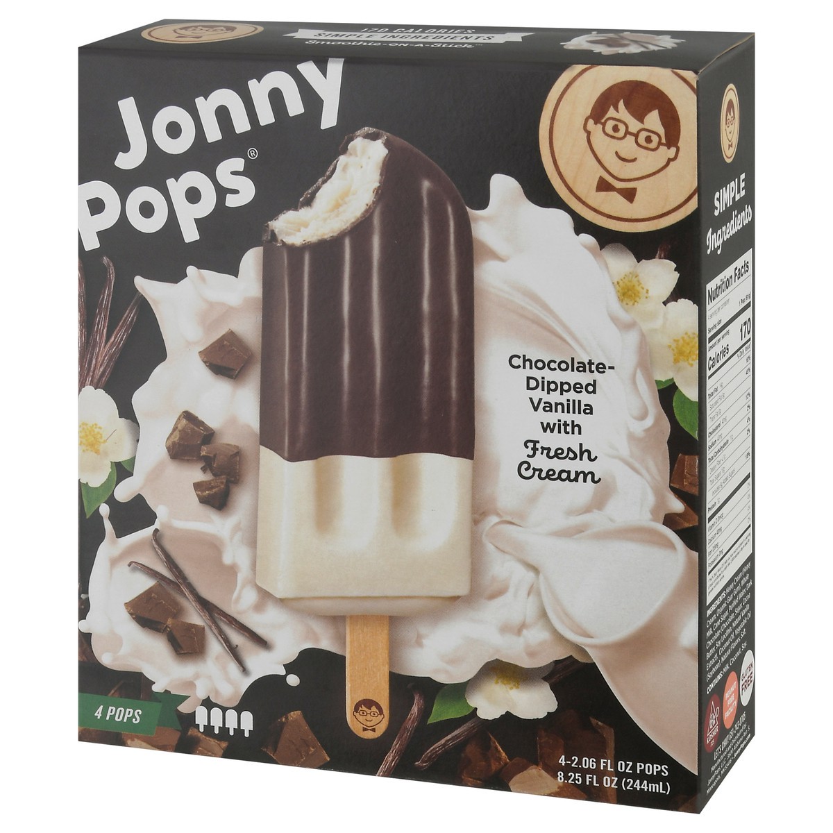 slide 6 of 11, Jonny Pops Chocolate-Dipped Vanilla 4-2.06 fl oz Wrapper, 4 ct