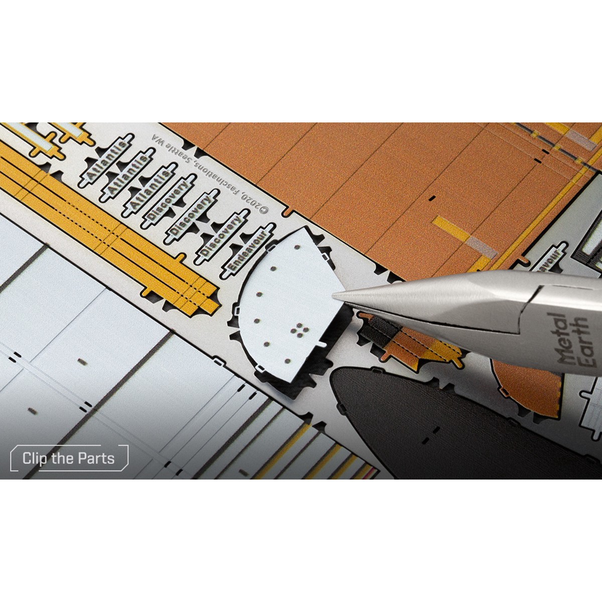 slide 10 of 14, Fascinations Metal Earth Premium Series Space Shuttle Launch Steel Model Kit, 4.13 in x 3.54 in x 6.7 in