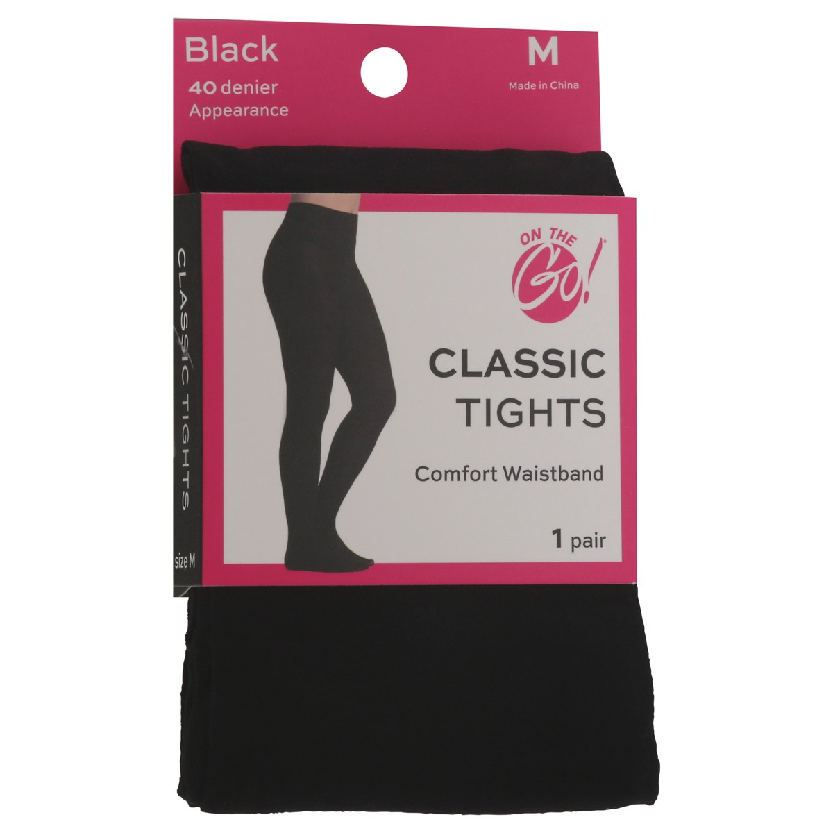 slide 7 of 10, On the Go Black Classic Tights M 1 ea, 1 ct
