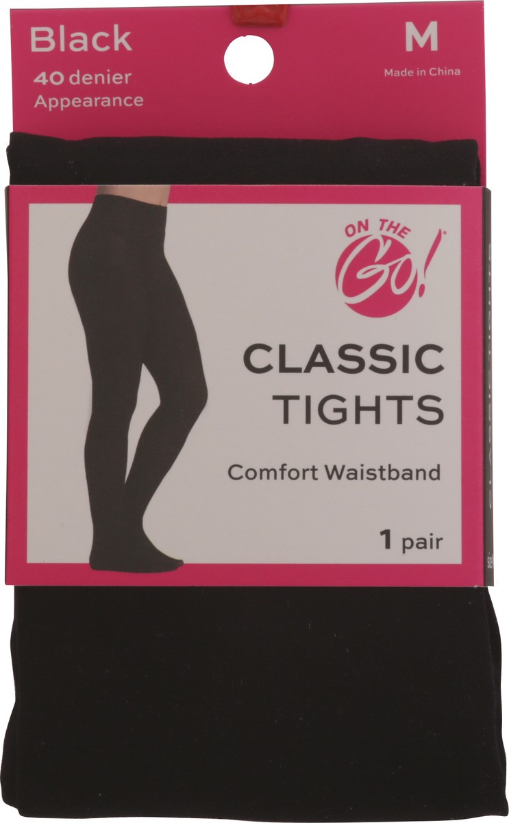 slide 9 of 10, On the Go Black Classic Tights M 1 ea, 1 ct