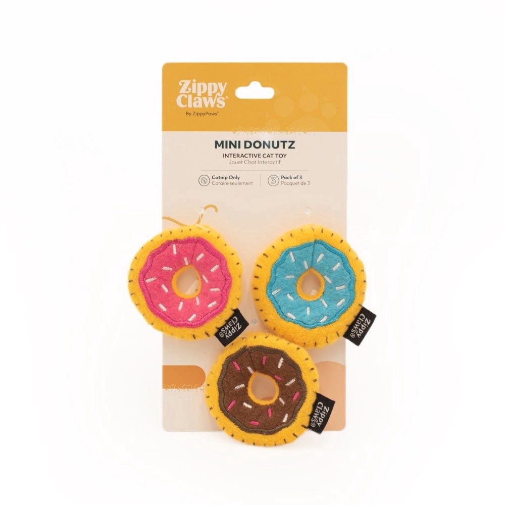 slide 2 of 2, Zippy Paws ZippyPaws Mini Donutz Interactive Cat Toy, 3 ct