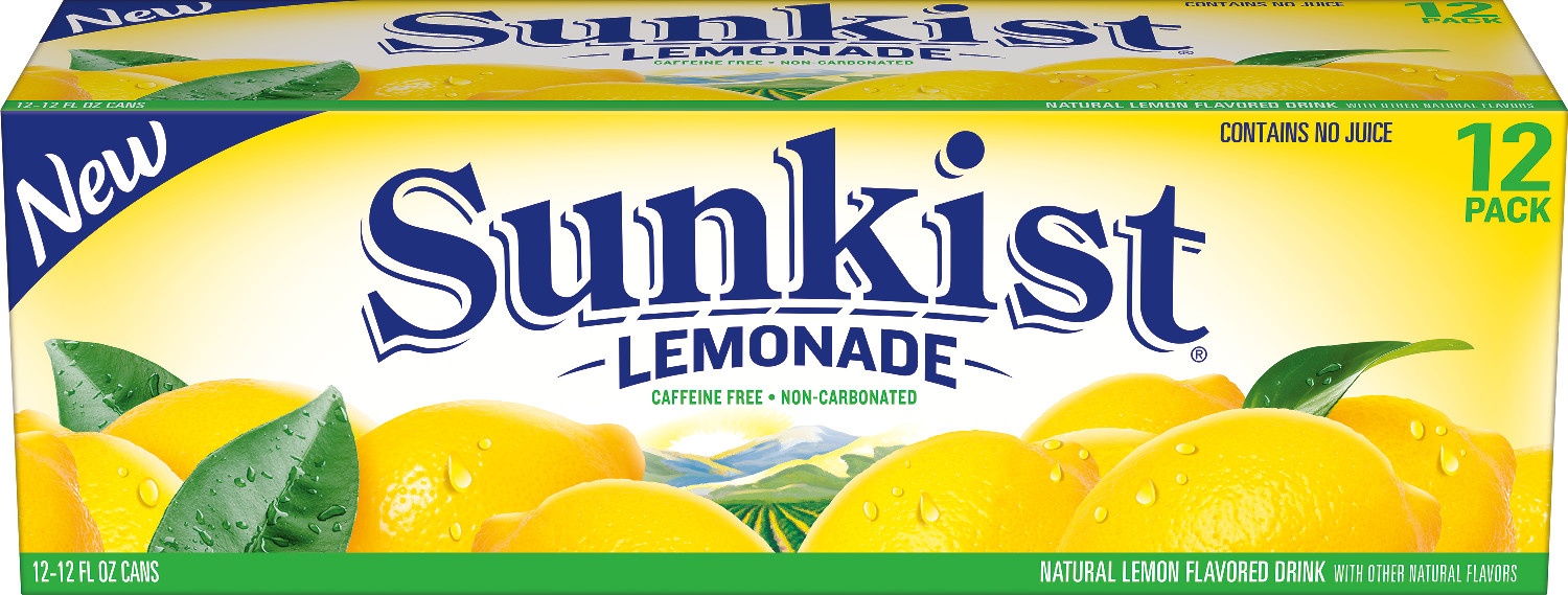 slide 1 of 2, Sunkist Lemonade, 12 ct; 12 fl oz