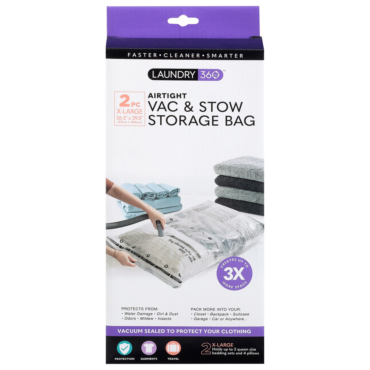 slide 2 of 4, Woolite Xl Vacuum Storage Bags, 2 ct