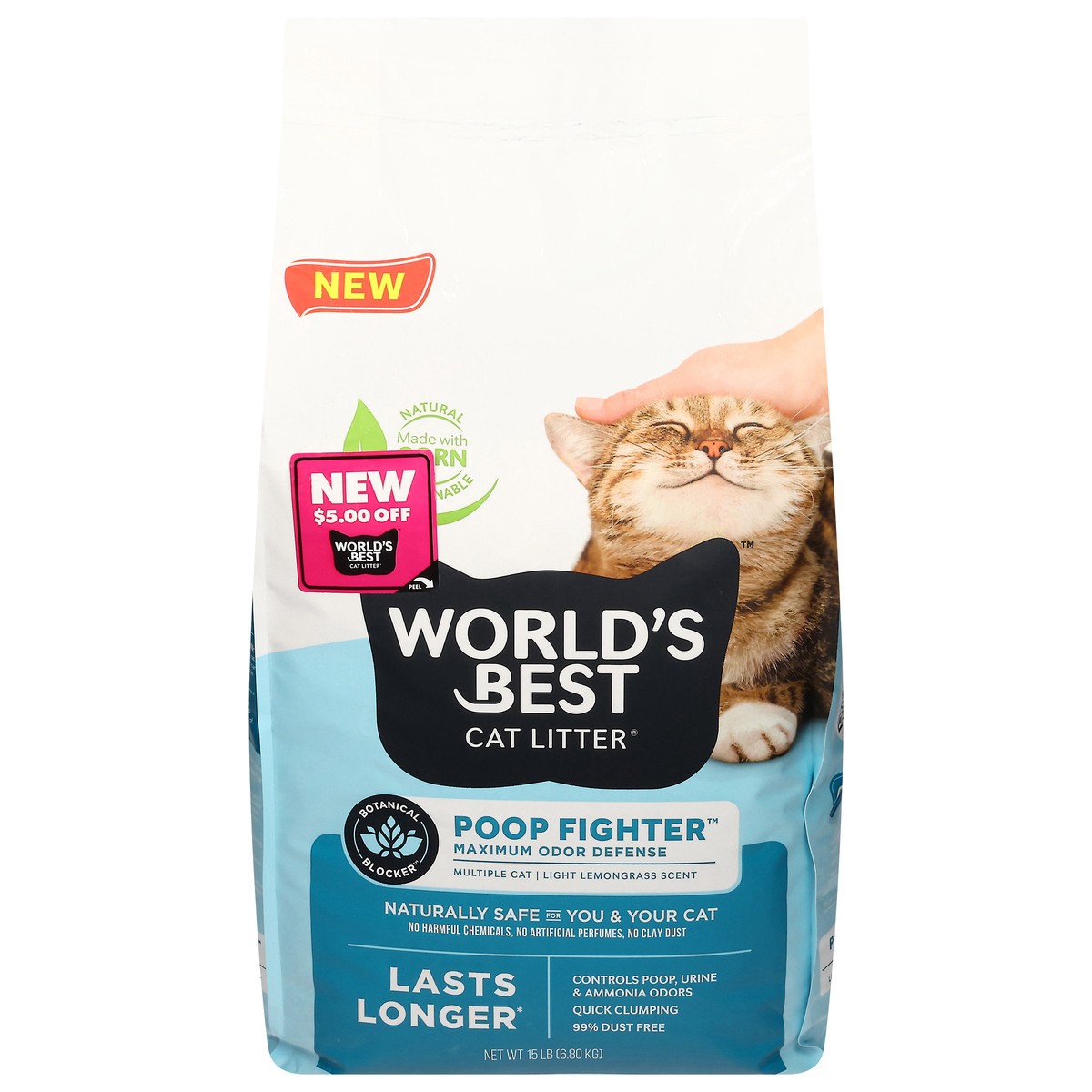 slide 1 of 11, World's Best Cat Litter Poop Fighter Cat Litter 15 lb, 15 lb