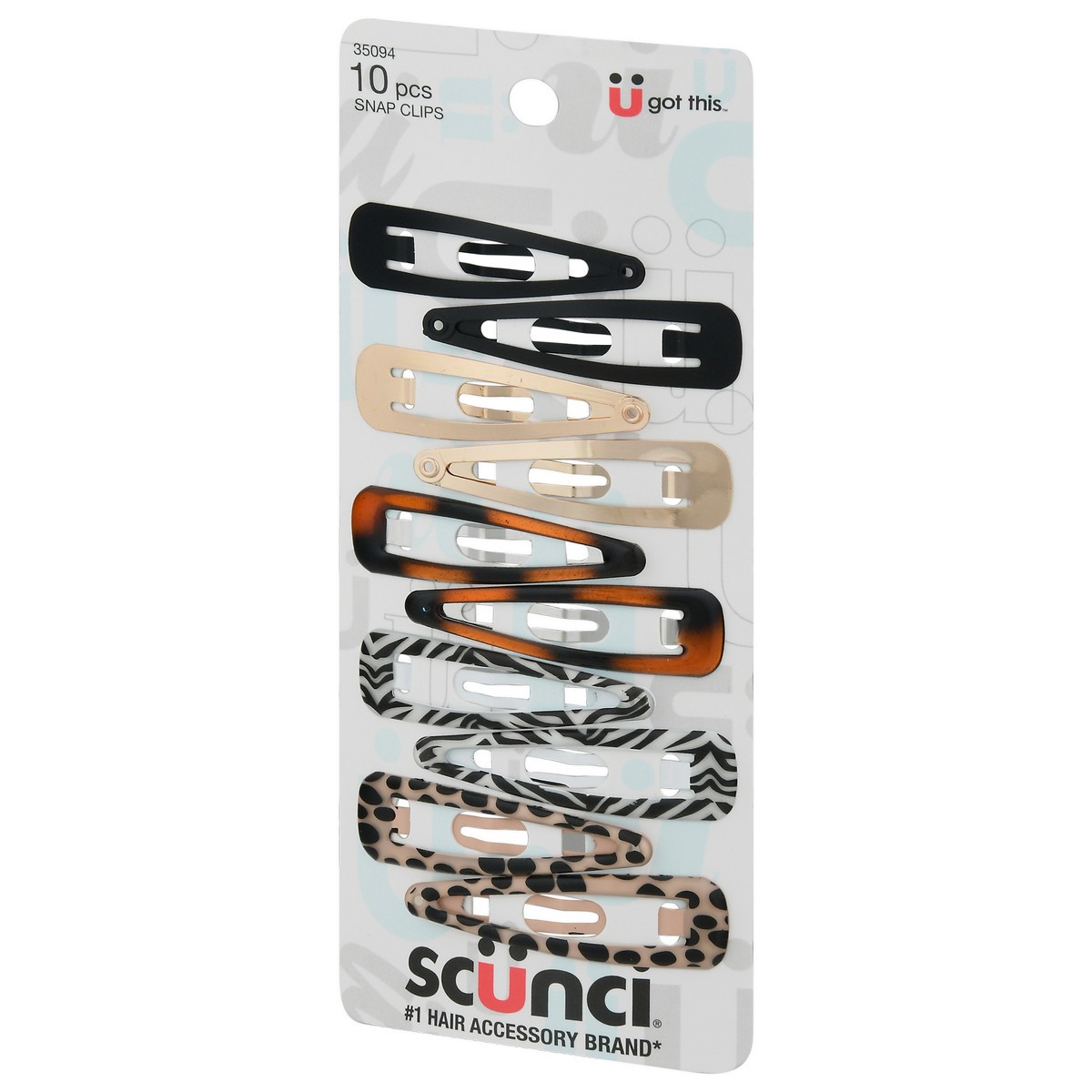 slide 3 of 9, scünci Scunci Mixed Colors Snap Clips, 10 ct