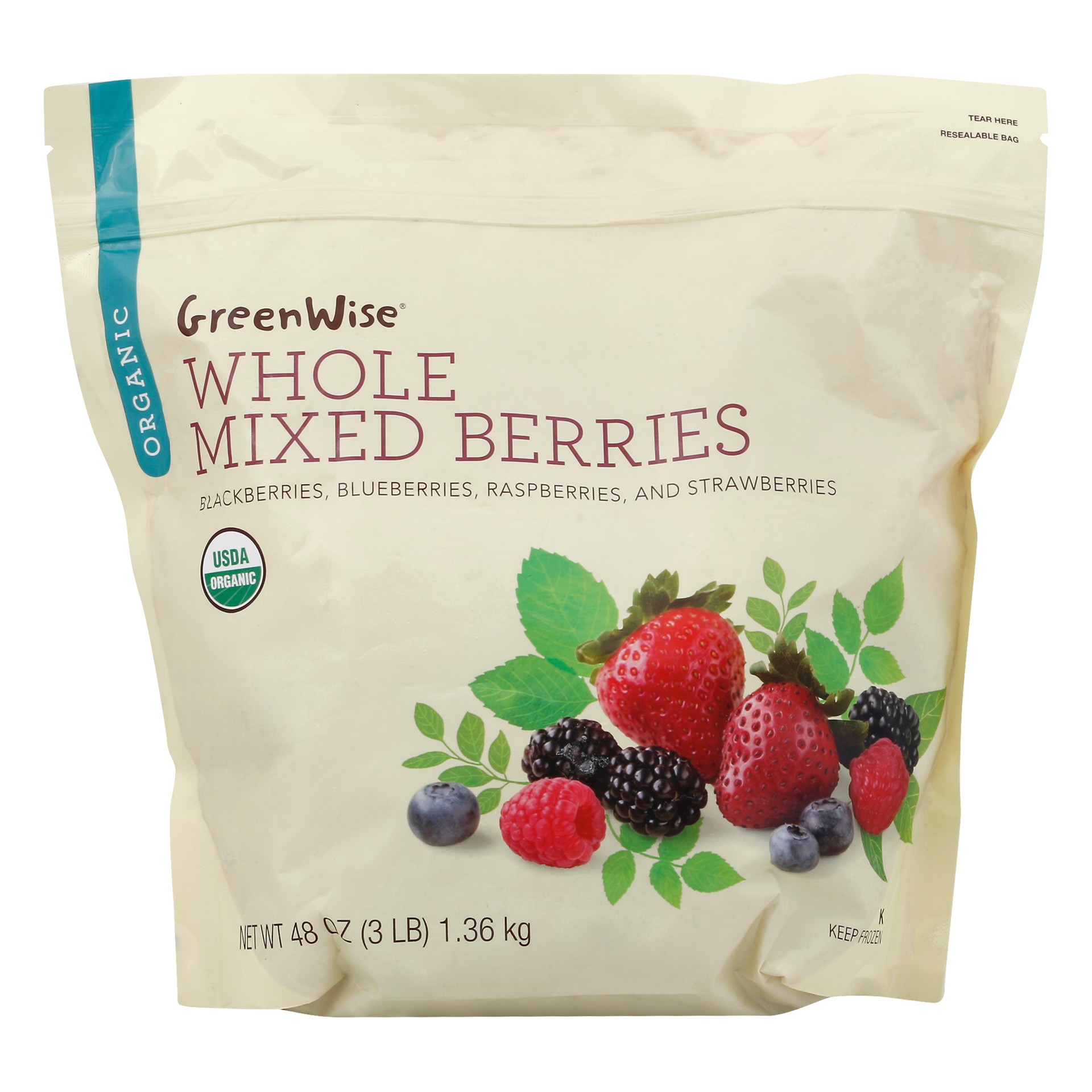 slide 1 of 1, GreenWise Whole Organic Mixed Berries, 48 oz