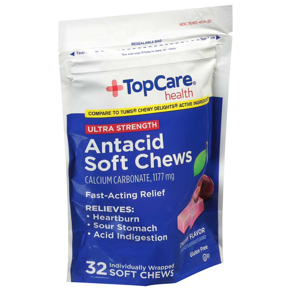 slide 9 of 14, TopCare Health 1177 mg Ultra Strength Cherry Flavor Antacid 32 Soft Chews, 32 ct