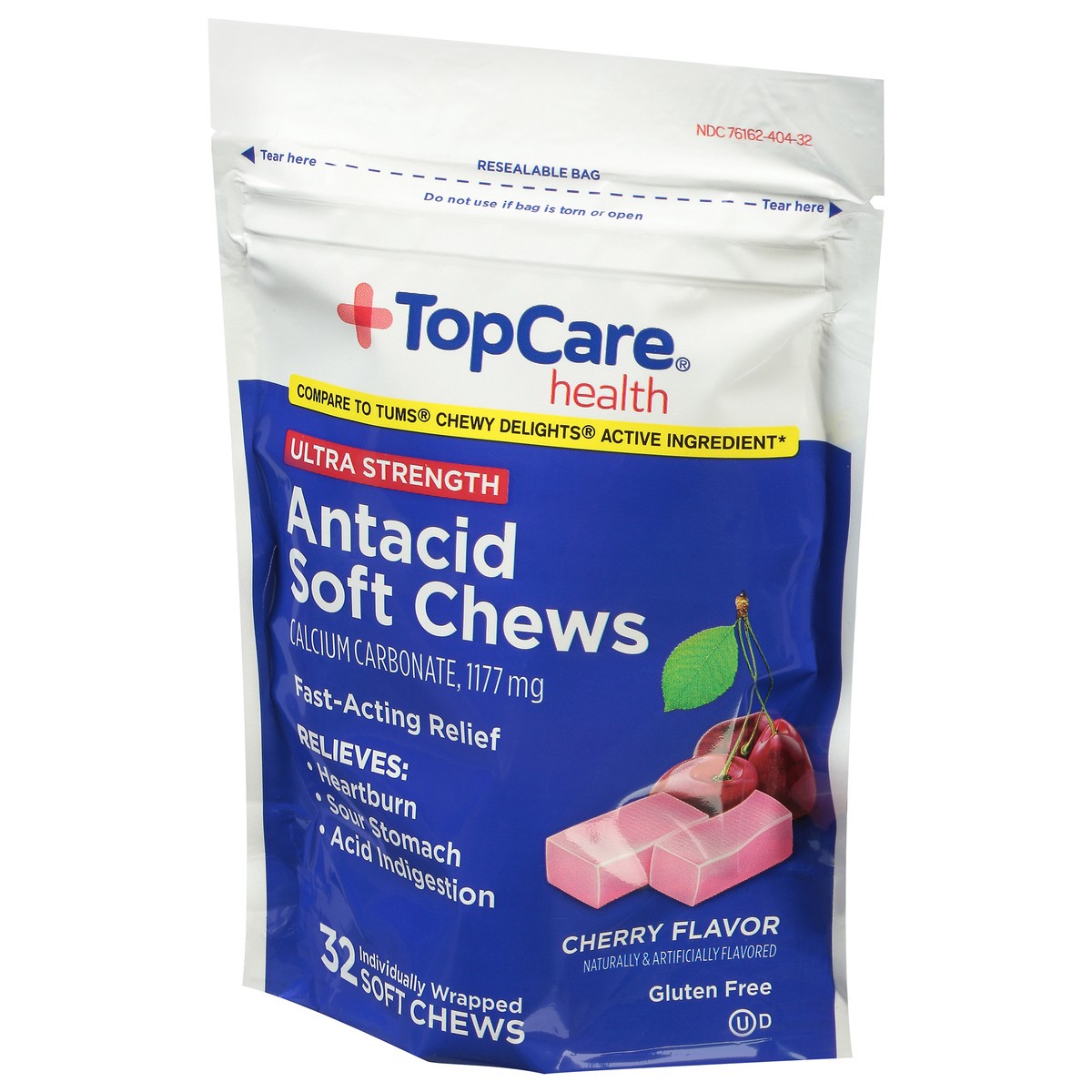 slide 12 of 14, TopCare Health 1177 mg Ultra Strength Cherry Flavor Antacid 32 Soft Chews, 32 ct