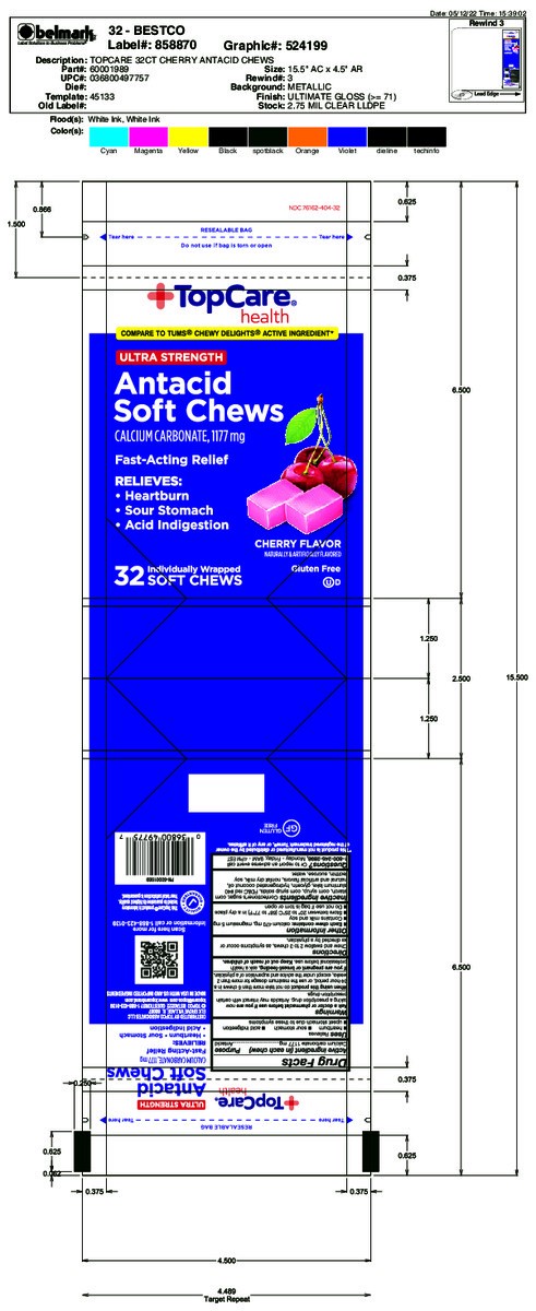 slide 4 of 14, TopCare Health 1177 mg Ultra Strength Cherry Flavor Antacid 32 Soft Chews, 32 ct