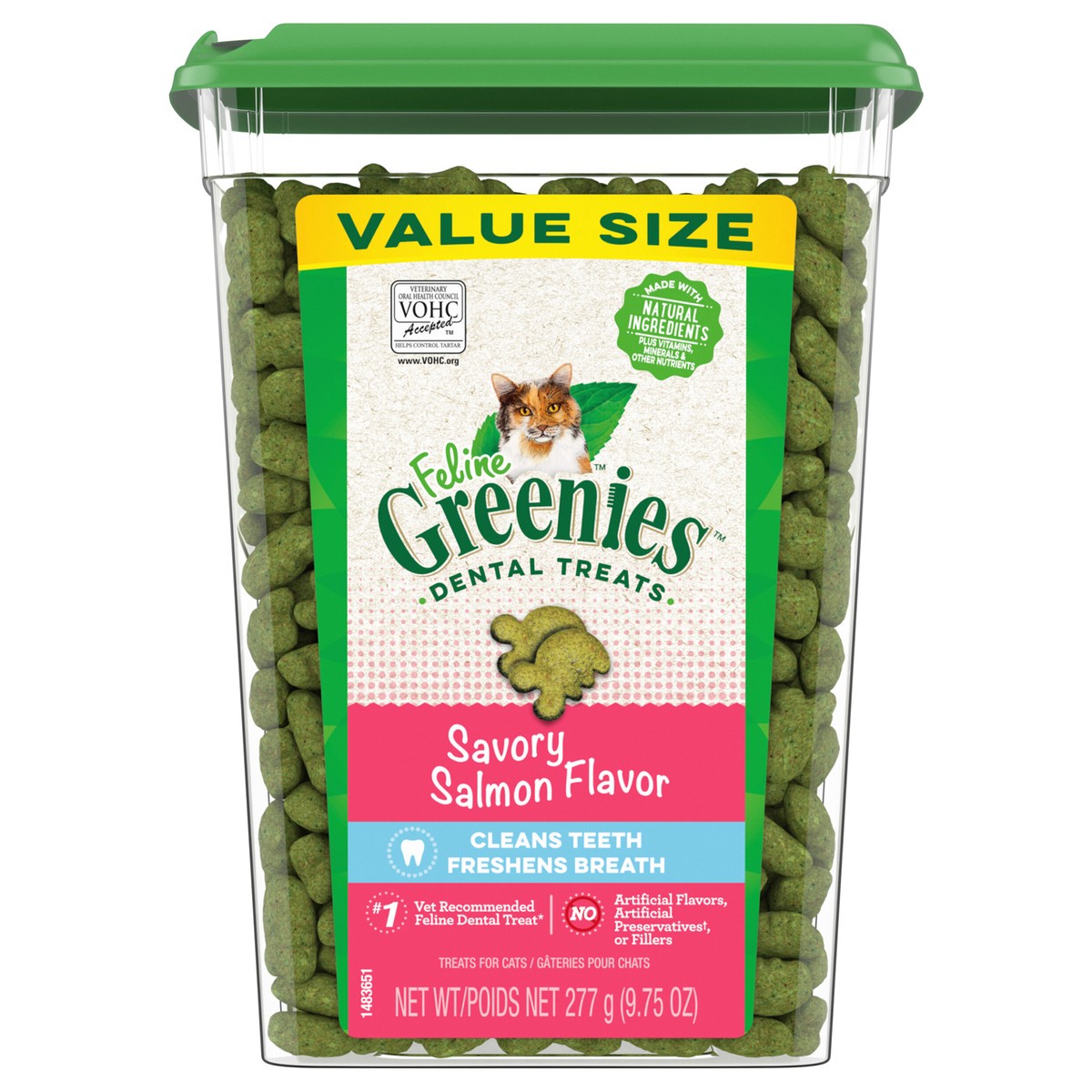 slide 1 of 3, Greenies Savory Salmon Flavor Dental Cat Treats - 9.75oz, 9.75 oz