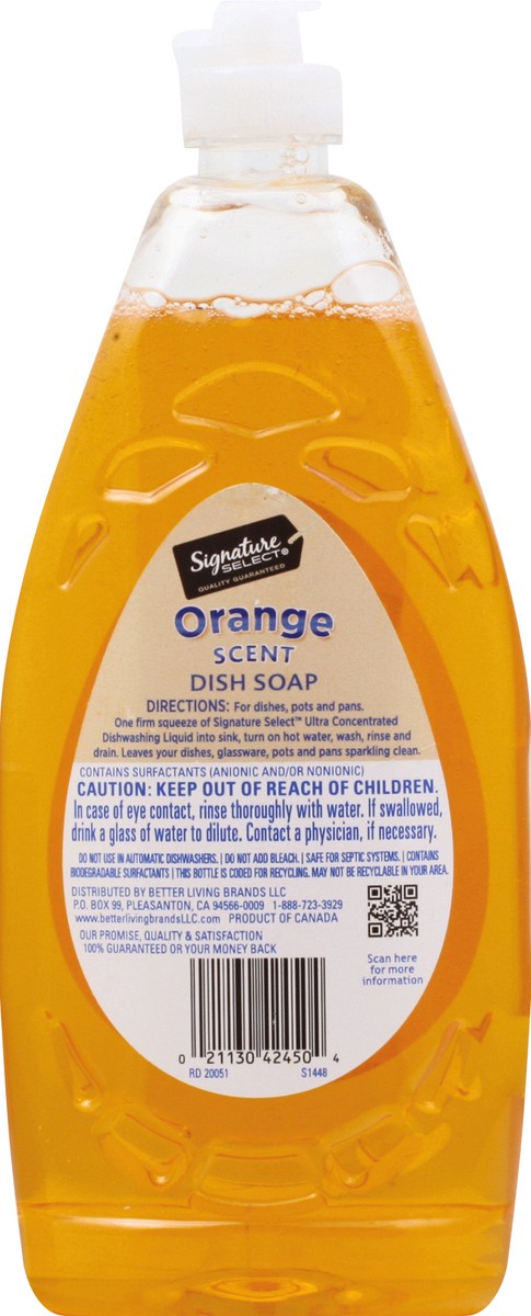 slide 2 of 9, Signature Select Ultra Concentrated Orange Scent Dish Soap 24 oz, 24 oz