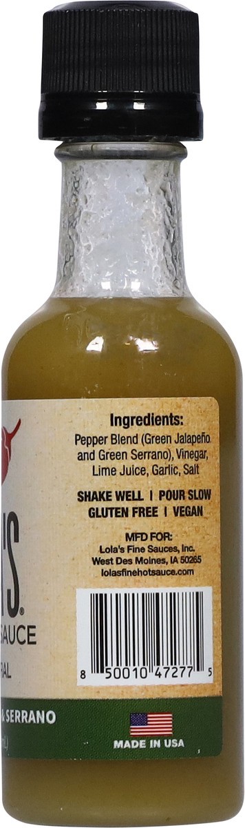 slide 11 of 15, Lola's Green Jalapeno And Serrano Hot Sauce 1.75 Ounces, 1.7 oz