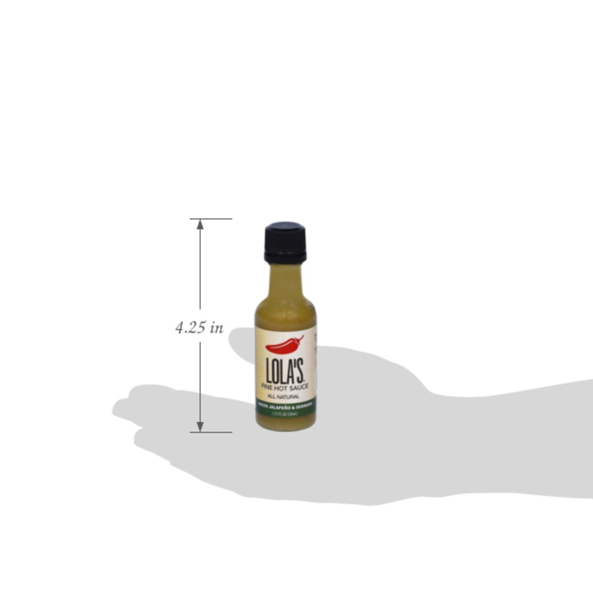 slide 5 of 15, Lola's Green Jalapeno And Serrano Hot Sauce 1.75 Ounces, 1.7 oz